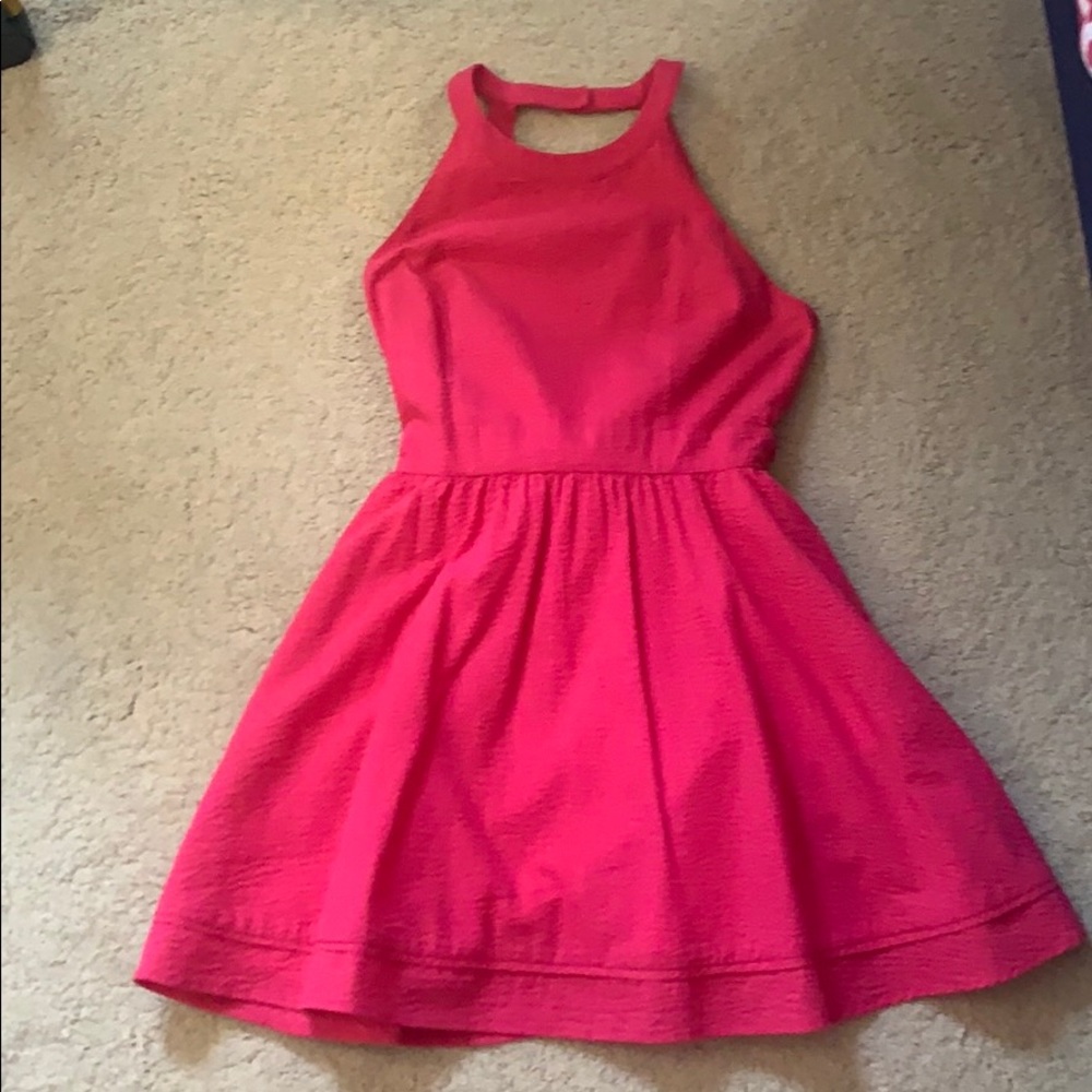 Lauren James Pink Gingham Halter Dress w/ Bow